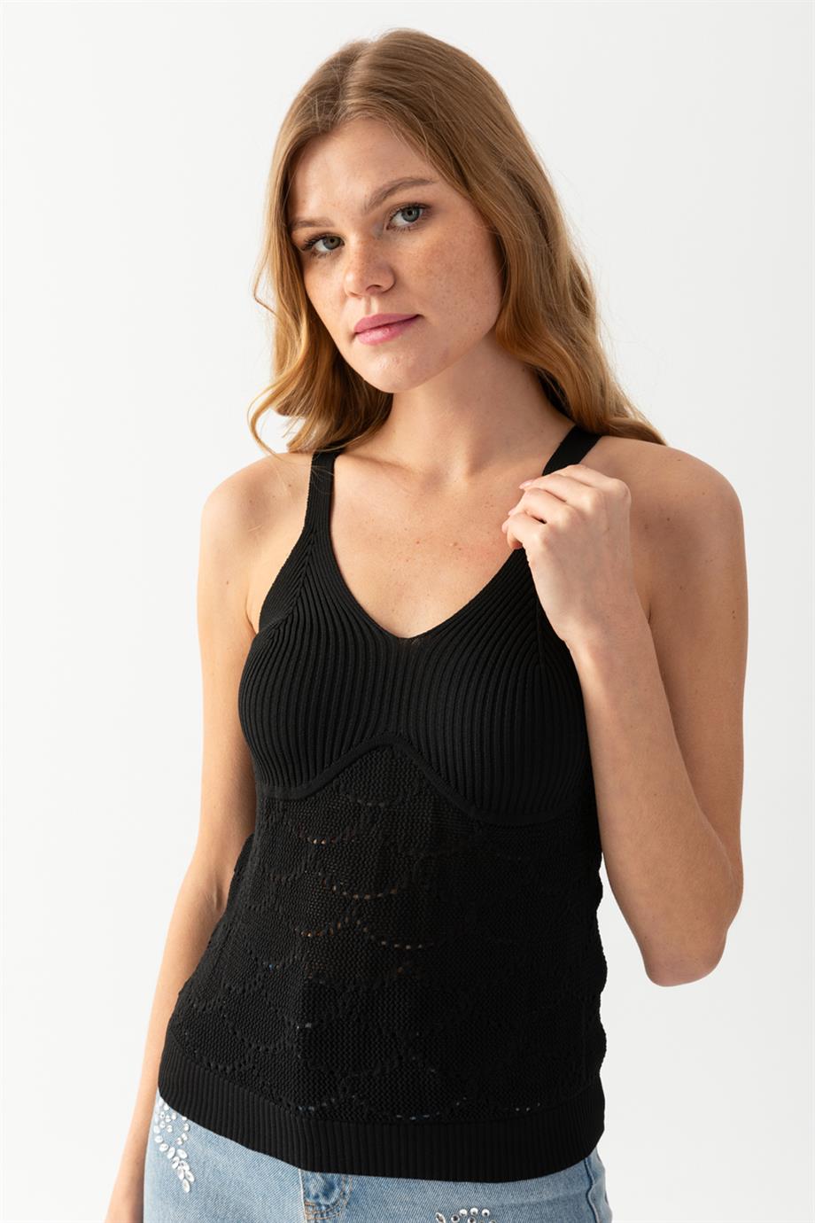 Halter Yaka Delikli Triko Atlet Kadın Atlet 171810