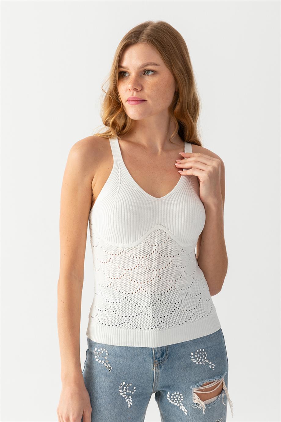 Halter Yaka Delikli Triko Atlet Kadın Atlet 171810