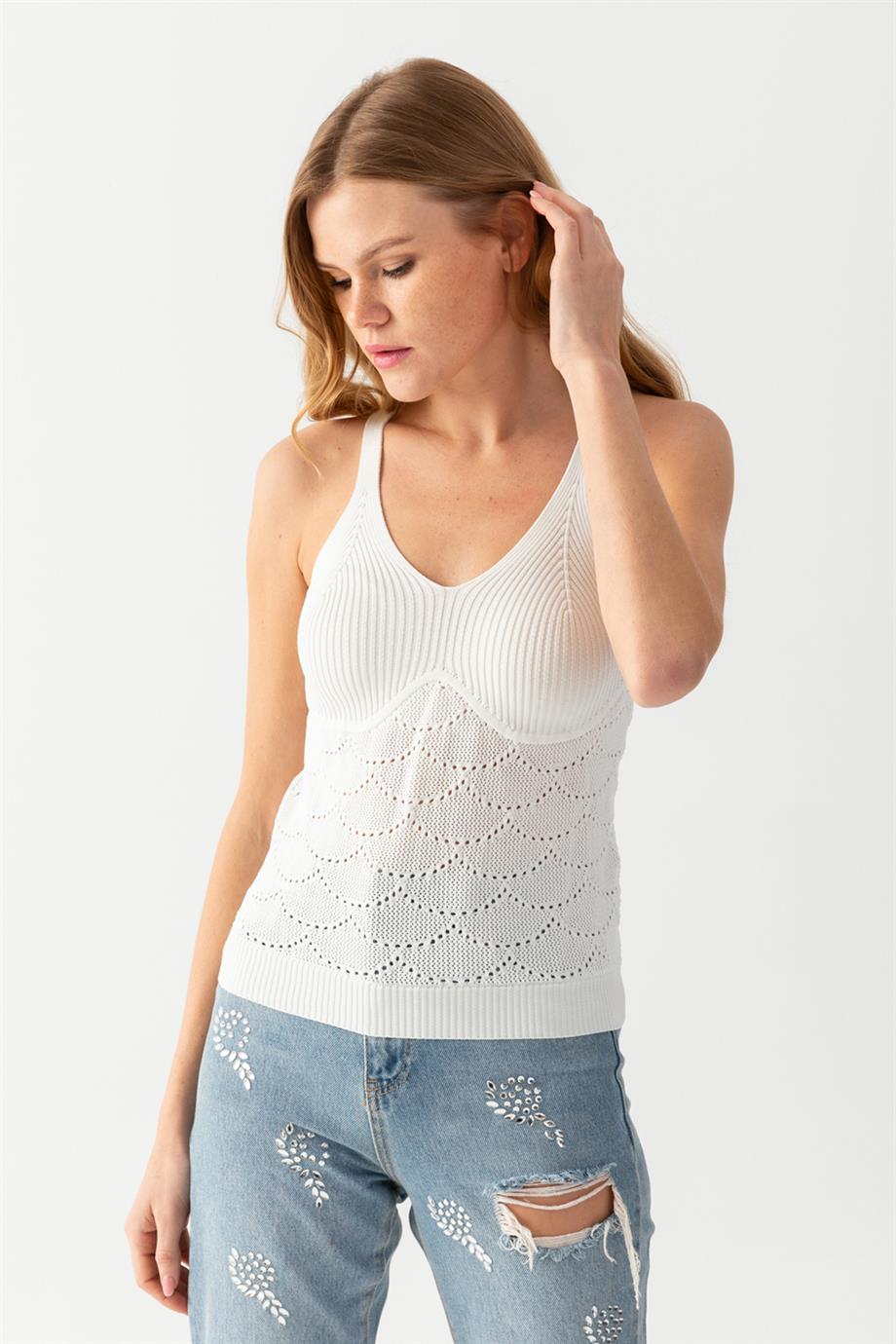 Halter Yaka Delikli Triko Atlet Kadın Atlet 171810