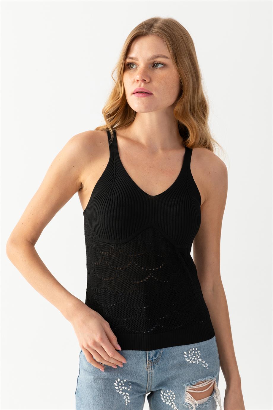 Halter Yaka Delikli Triko Atlet Kadın Atlet 171810