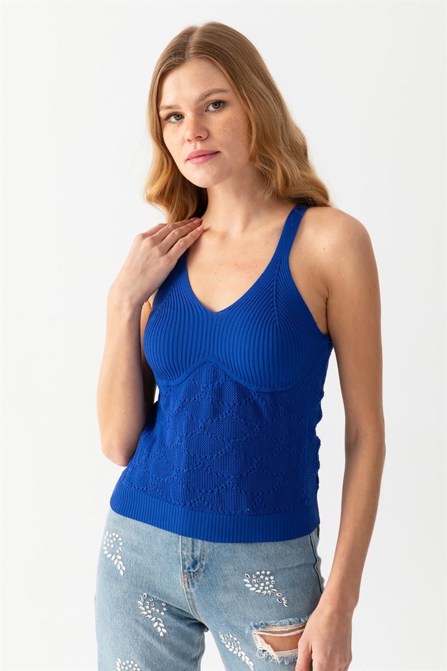 Halter Yaka Delikli Triko Atlet Kadın Atlet 171810