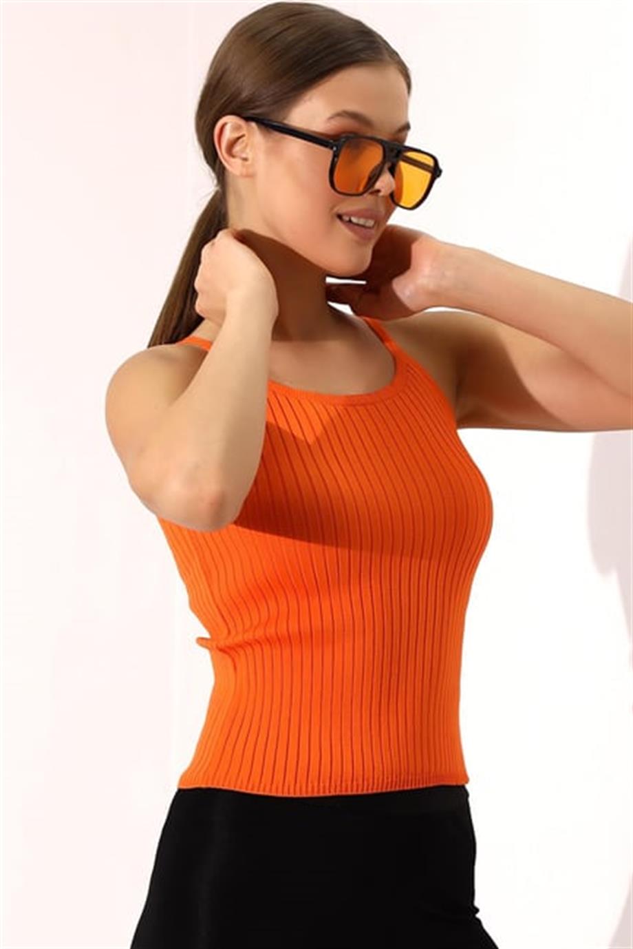 Halter Yaka Triko Atlet Bluz 4615