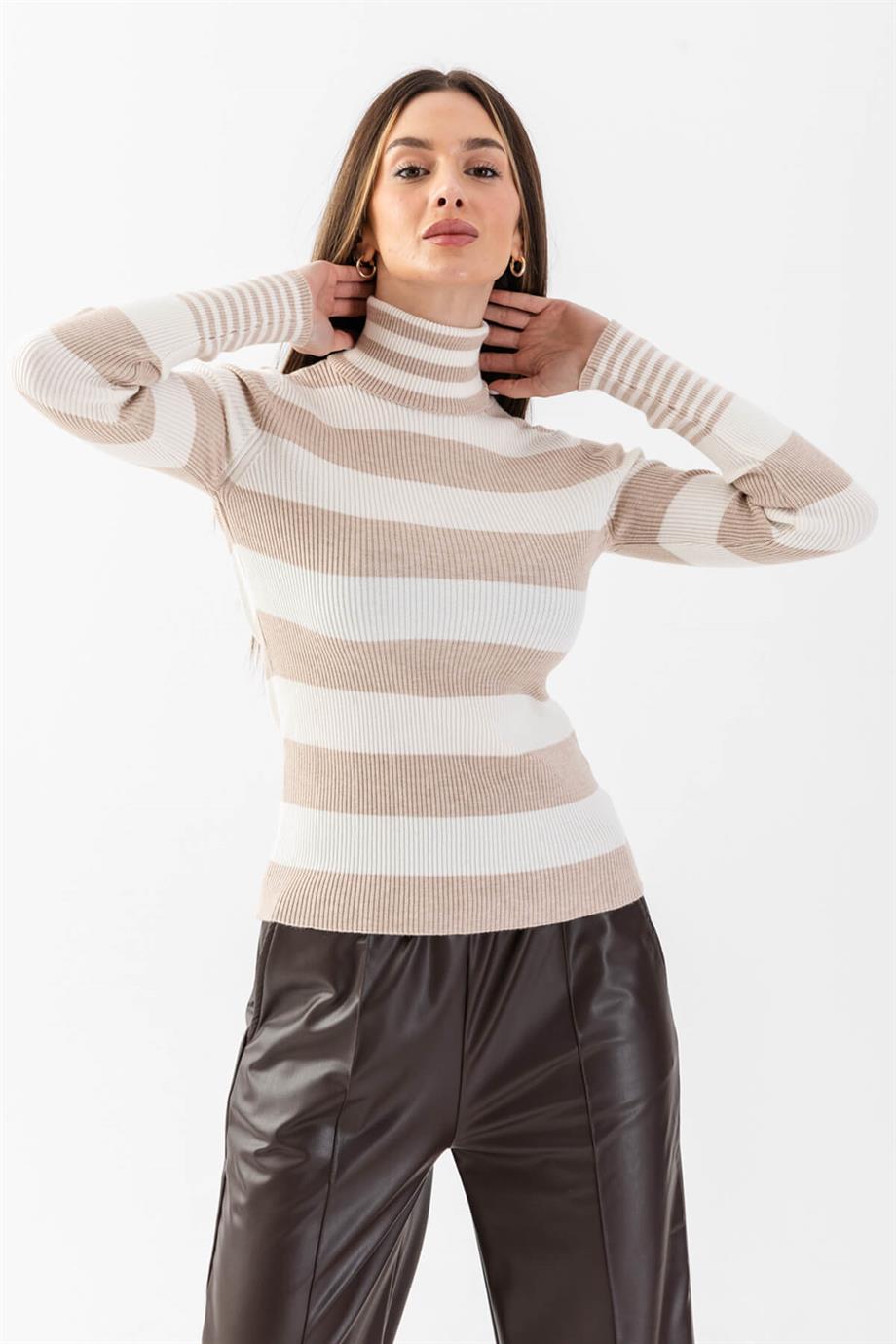 Balıkçı Çizgili Body Triko Bluz 164211