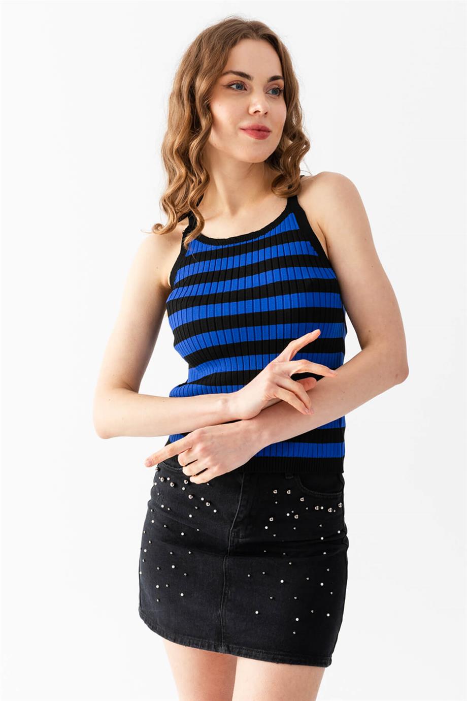Çizgili Triko Atlet Bluz 5615