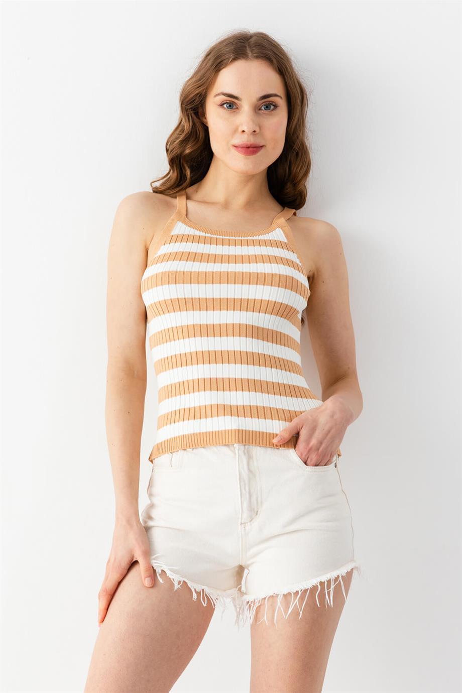 Çizgili Triko Atlet Bluz 5615