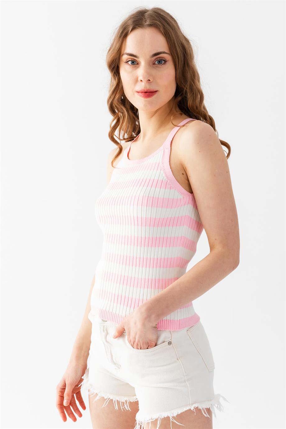 Çizgili Triko Atlet Bluz 5615