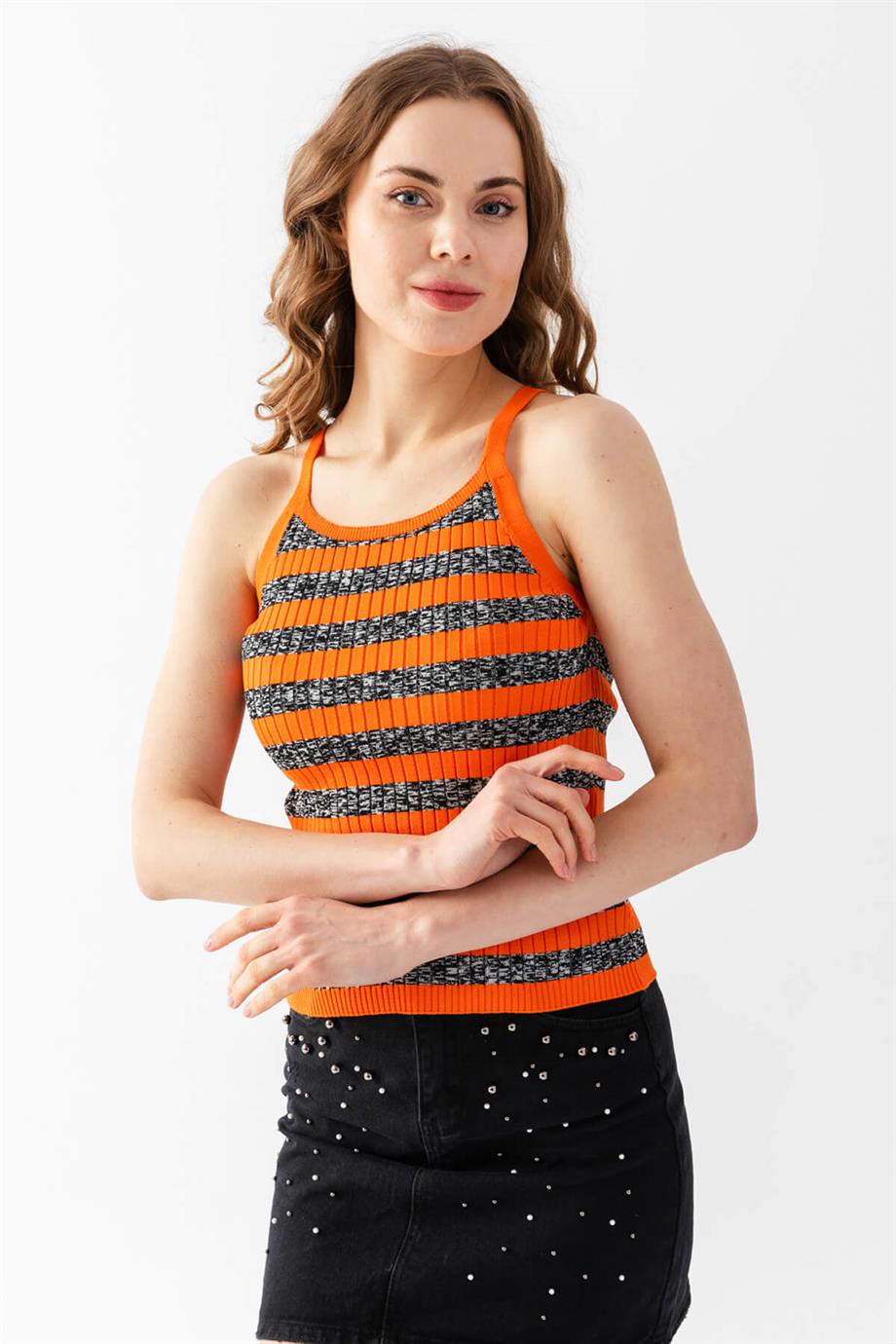 Çizgili Triko Atlet Bluz 5615
