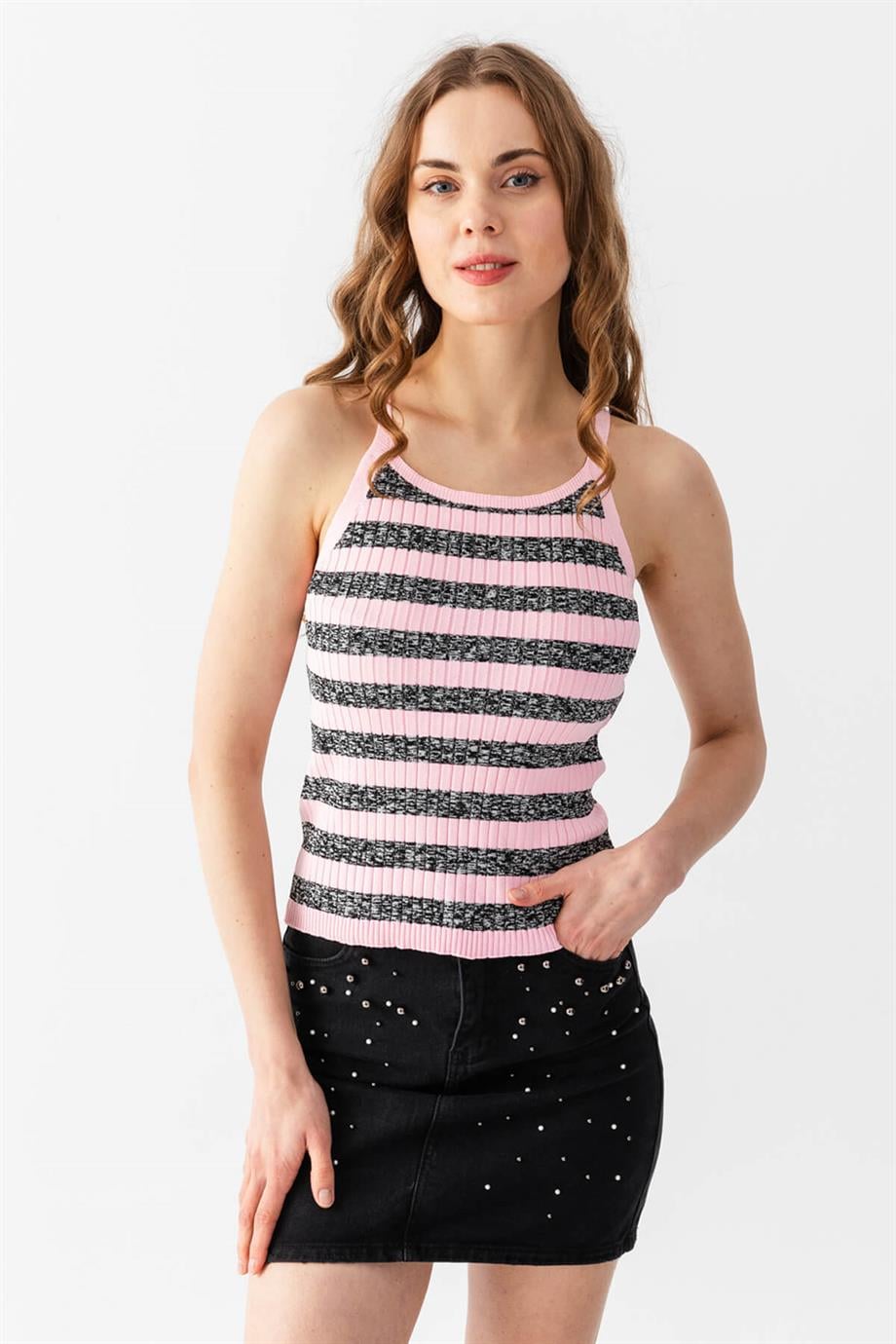 Çizgili Triko Atlet Bluz 5615