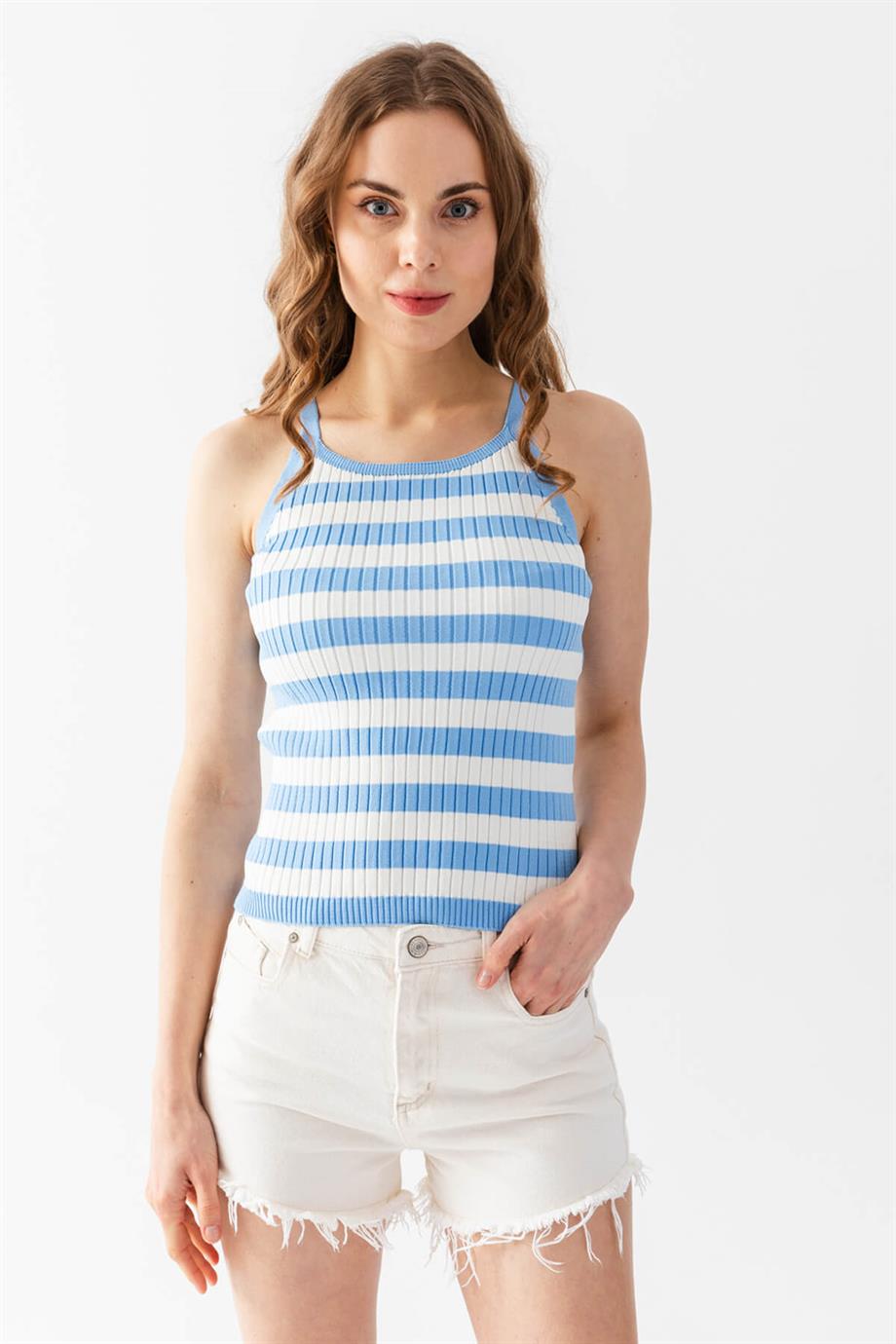 Çizgili Triko Atlet Bluz 5615