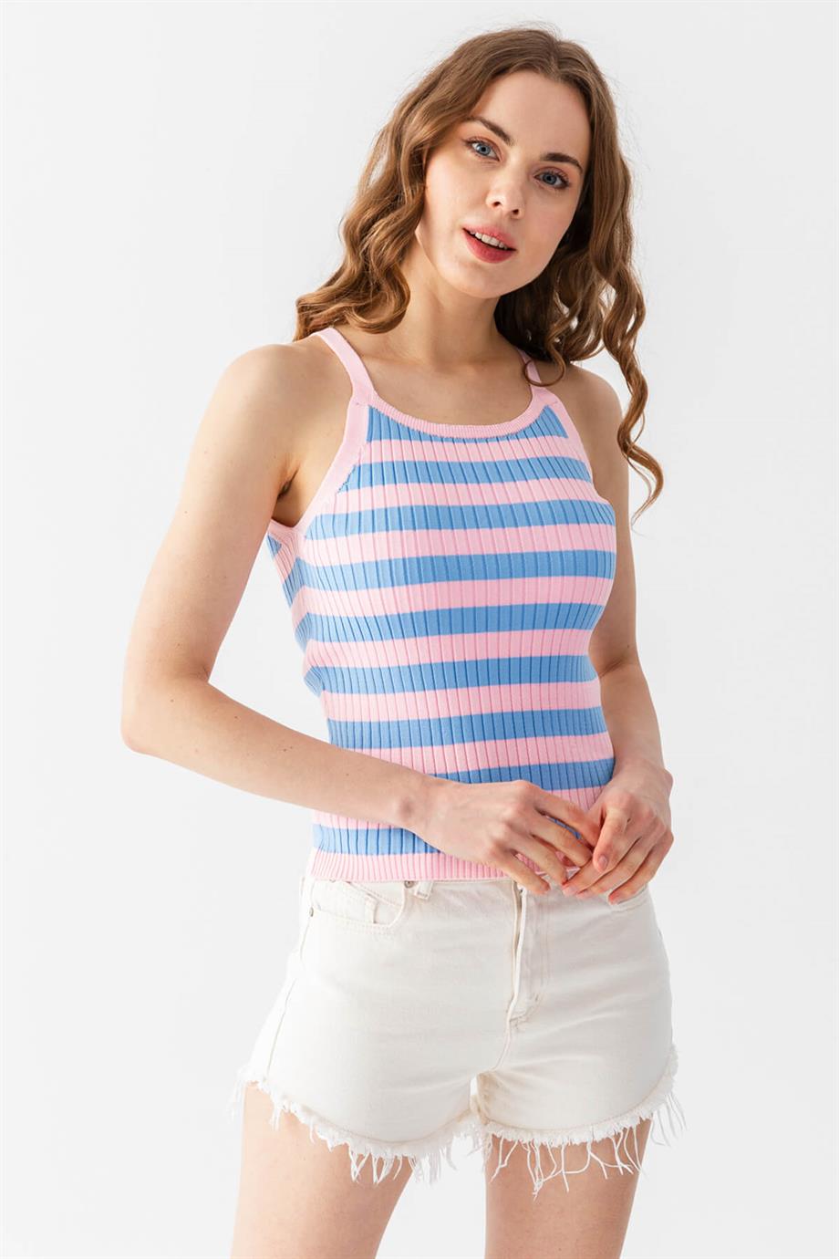 Çizgili Triko Atlet Bluz 5615