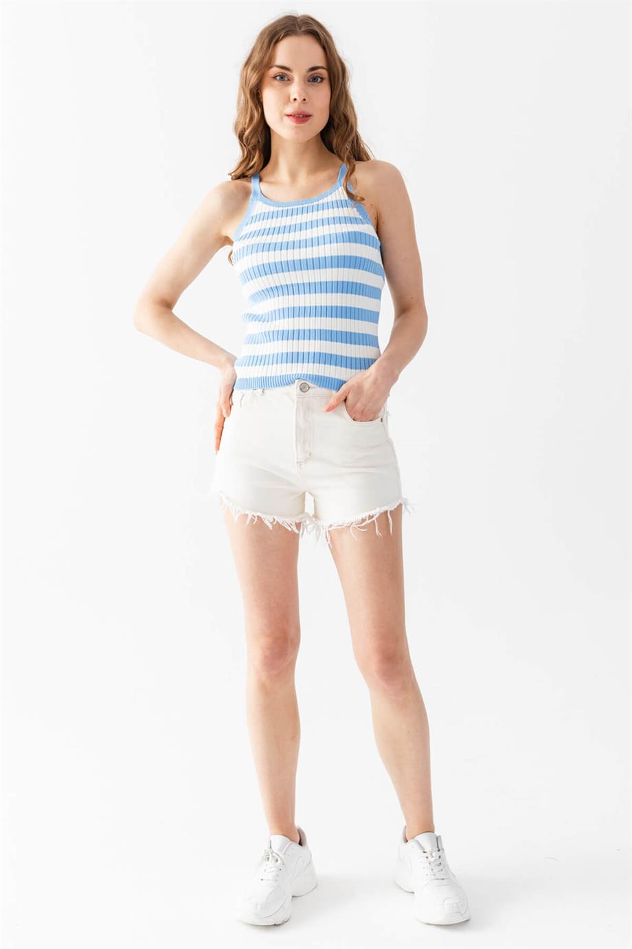 Çizgili Triko Atlet Bluz 5615