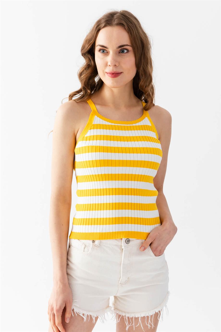Çizgili Triko Atlet Bluz 5615