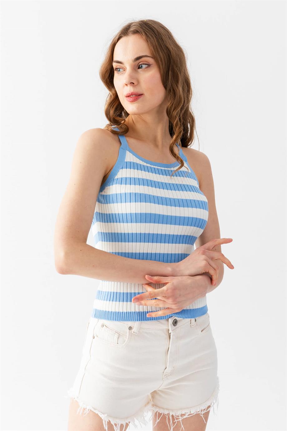 Çizgili Triko Atlet Bluz 5615