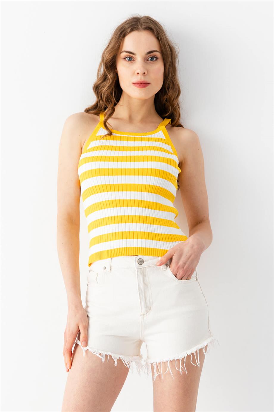 Çizgili Triko Atlet Bluz 5615