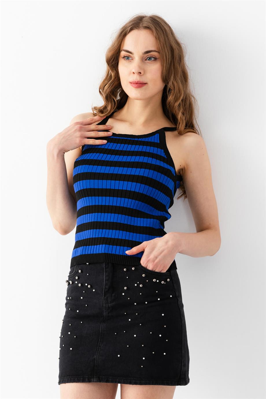 Çizgili Triko Atlet Bluz 5615