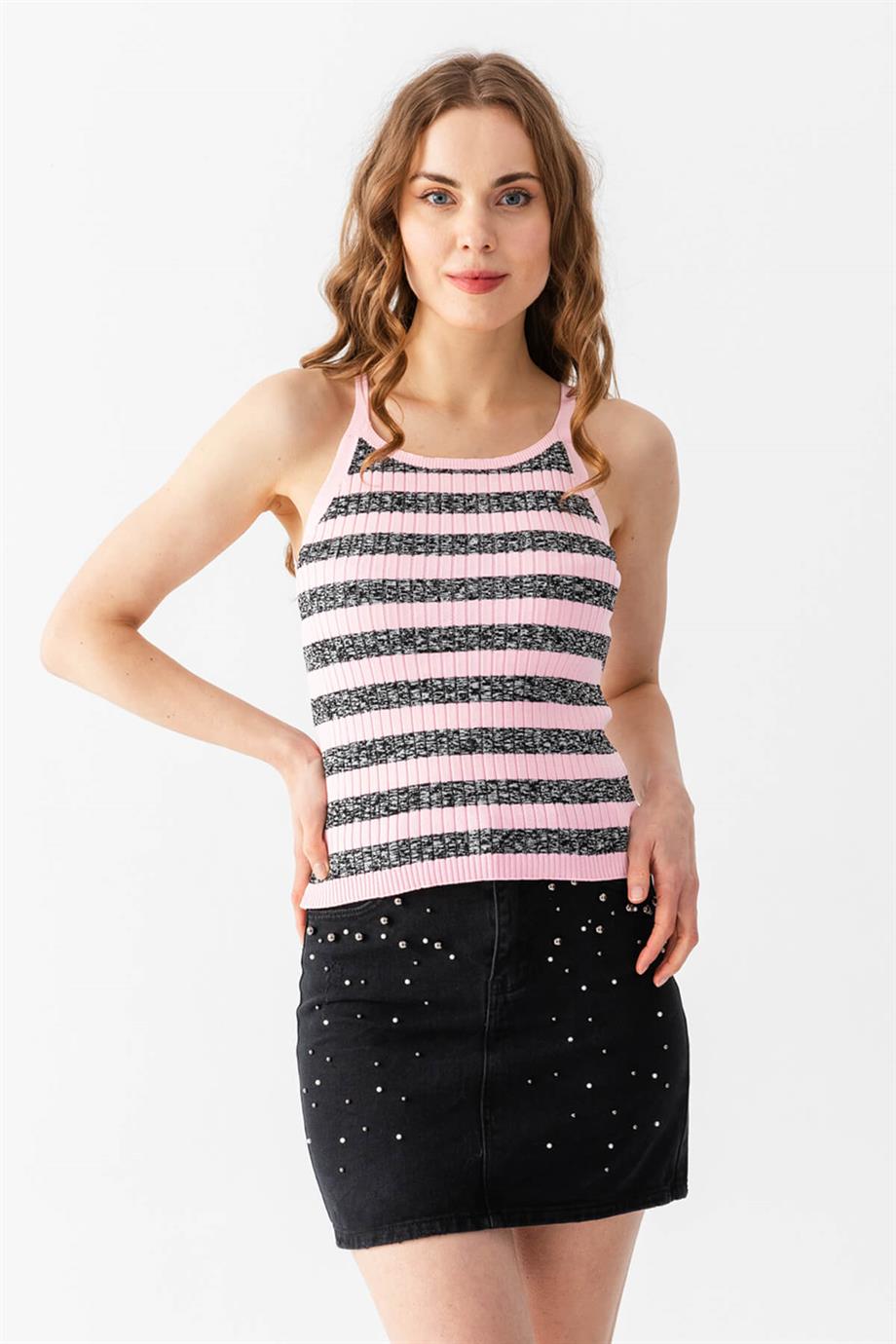 Çizgili Triko Atlet Bluz 5615