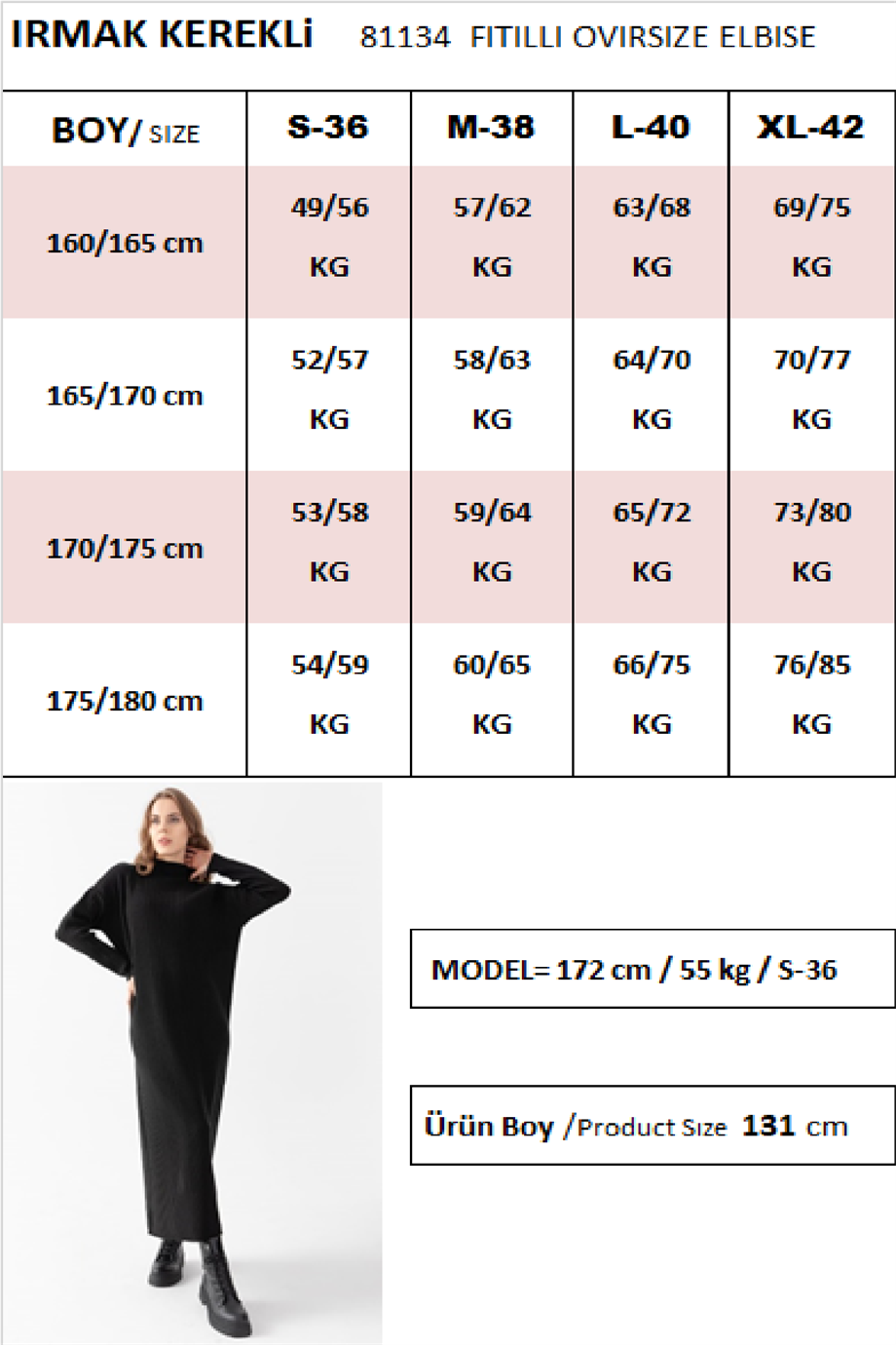 Fitilli Oversize Triko Elbise 811134