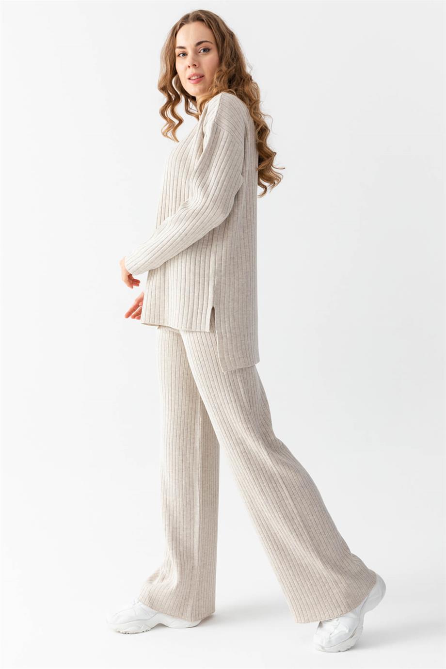 Oversize Fitilli Alt Üst Triko Takım 6308