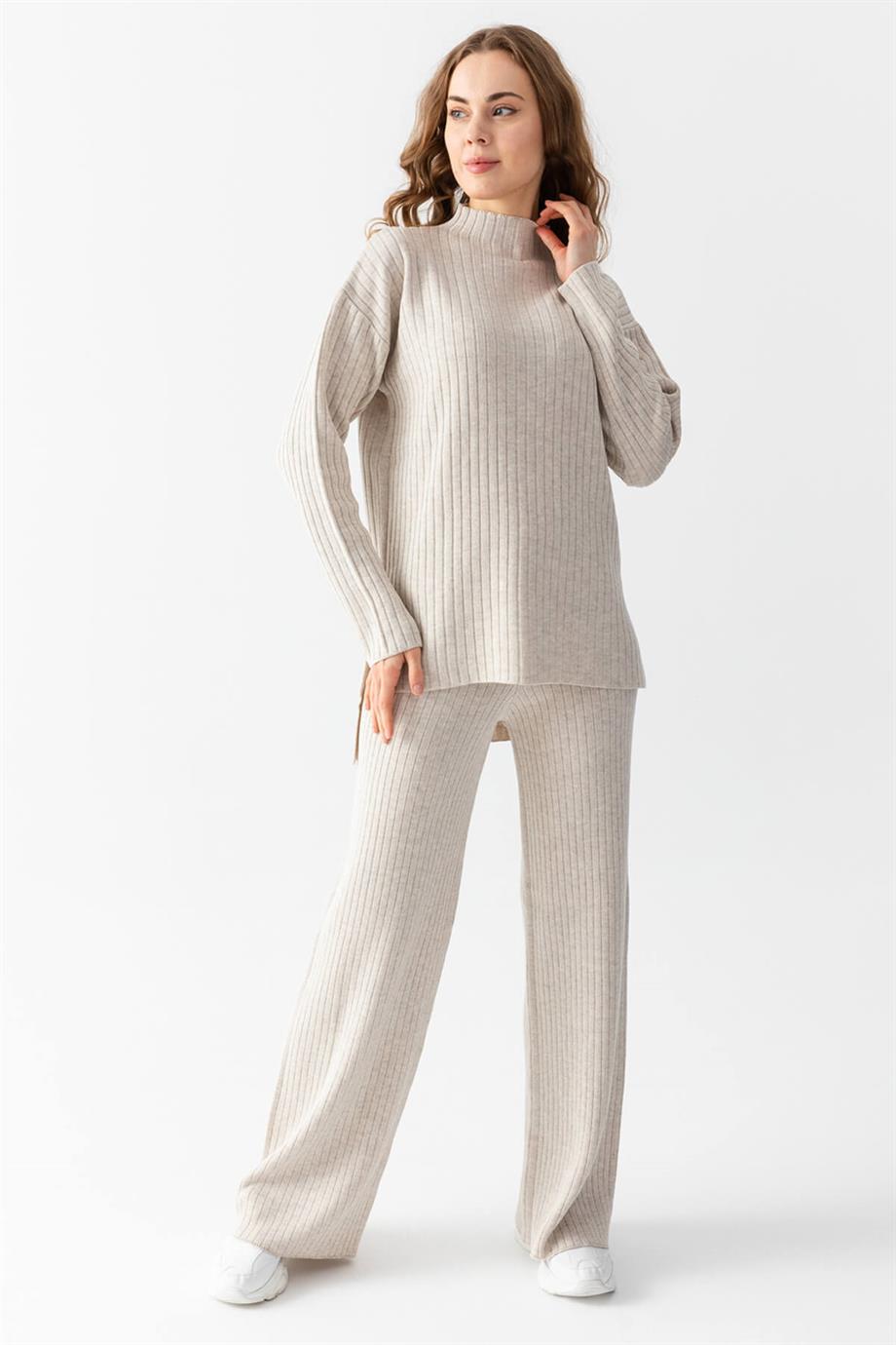 Oversize Fitilli Alt Üst Triko Takım 6308