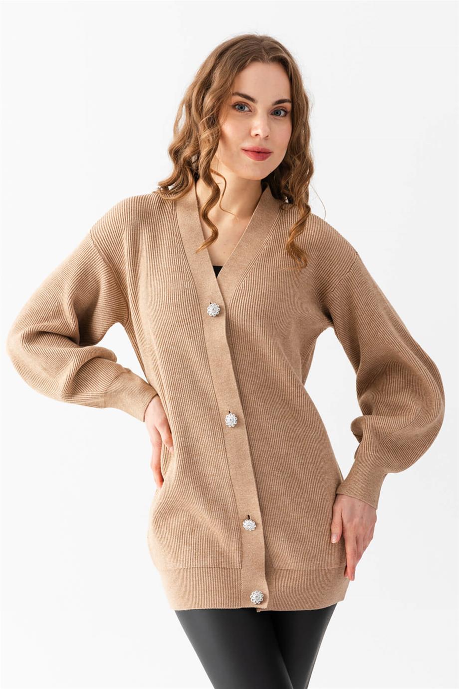 Mücevher Düğmeli Selanik Triko Hırka 171013