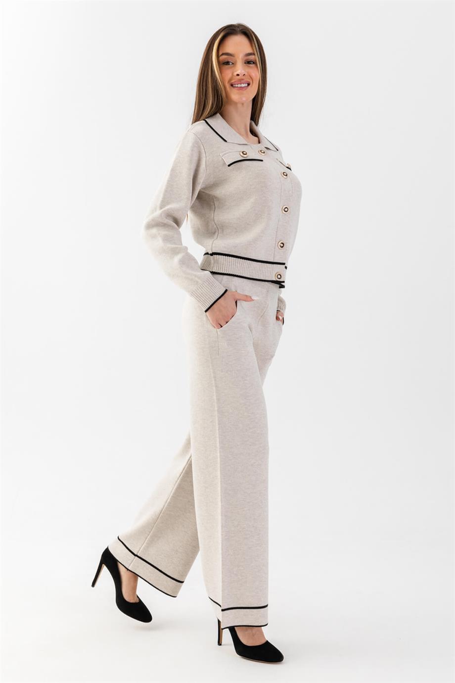 Polo Yaka Hırka Pantolon Triko Takım 2009