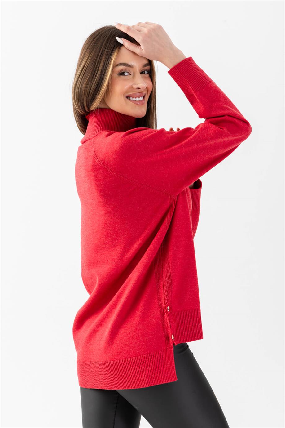 Selanık Yırtmaçlı Old Money Triko Bluz 171014