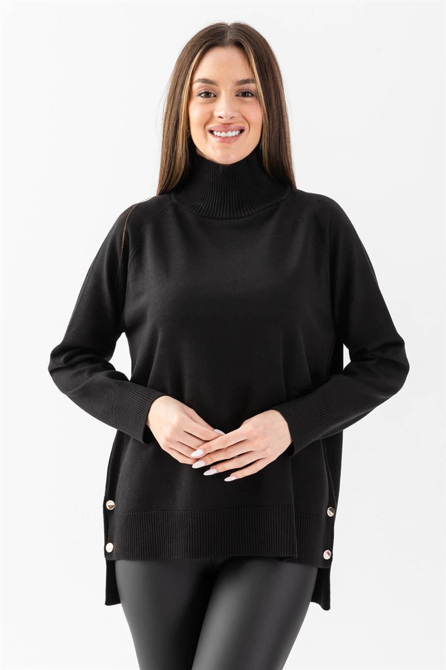 Selanık Yırtmaçlı Old Money Triko Bluz 171014