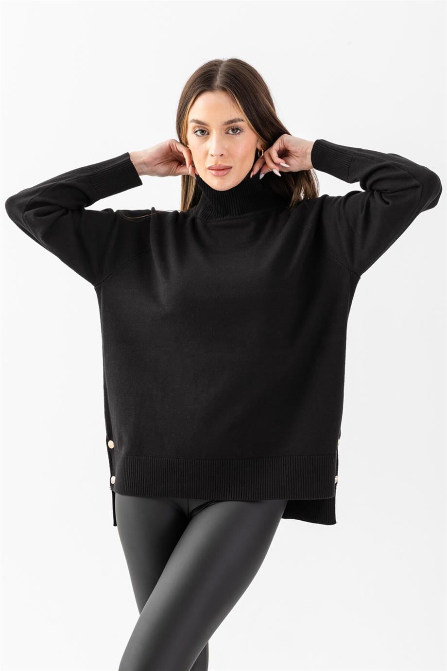 Selanık Yırtmaçlı Old Money Triko Bluz 171014