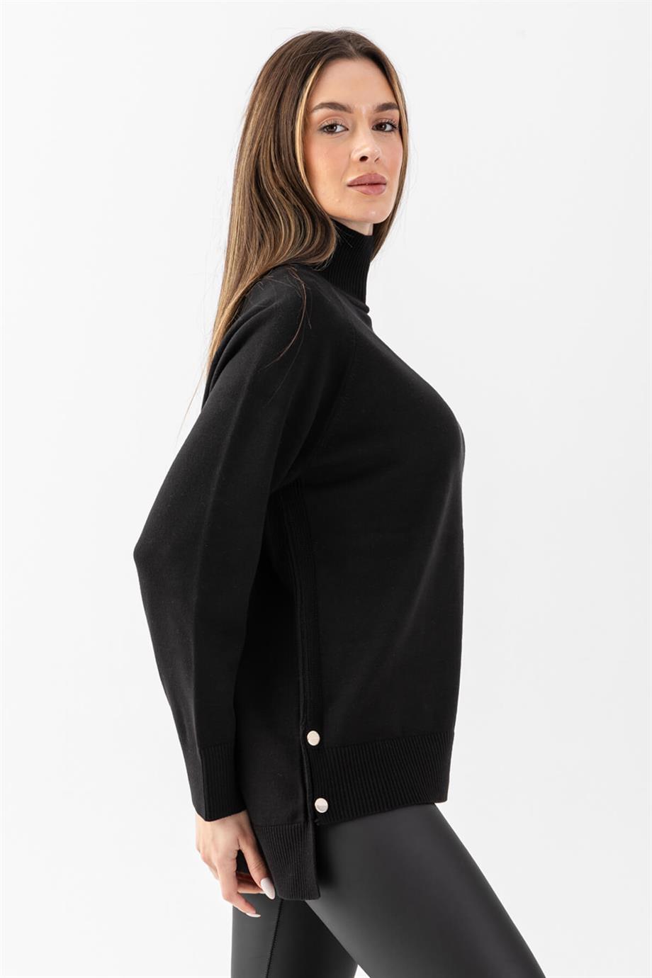 Selanık Yırtmaçlı Old Money Triko Bluz 171014