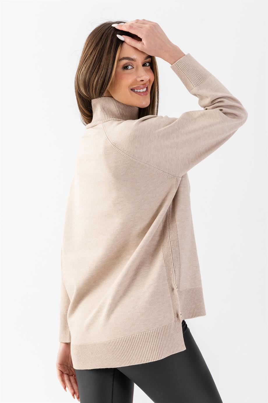 Selanık Yırtmaçlı Old Money Triko Bluz 171014