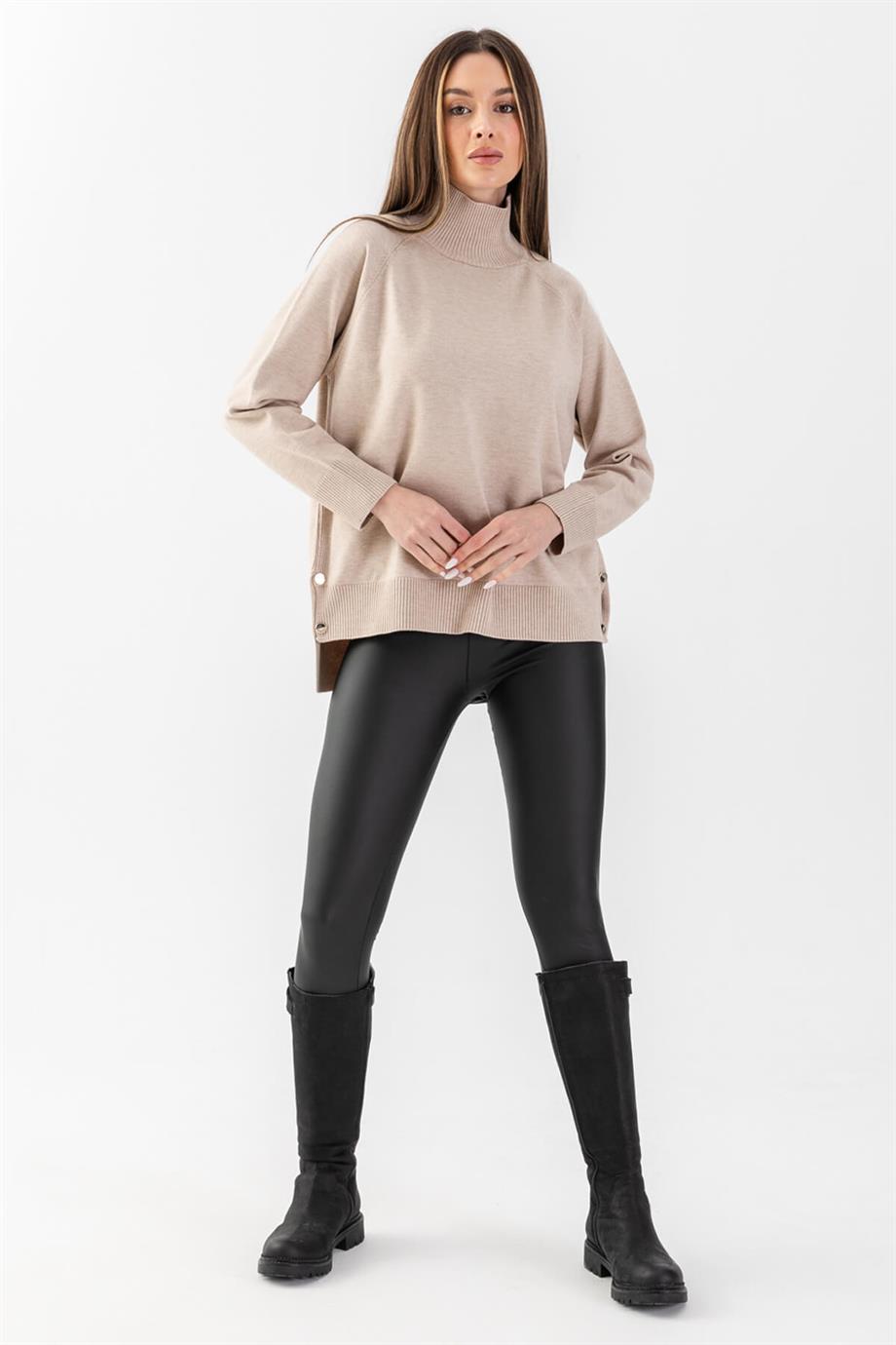 Selanık Yırtmaçlı Old Money Triko Bluz 171014