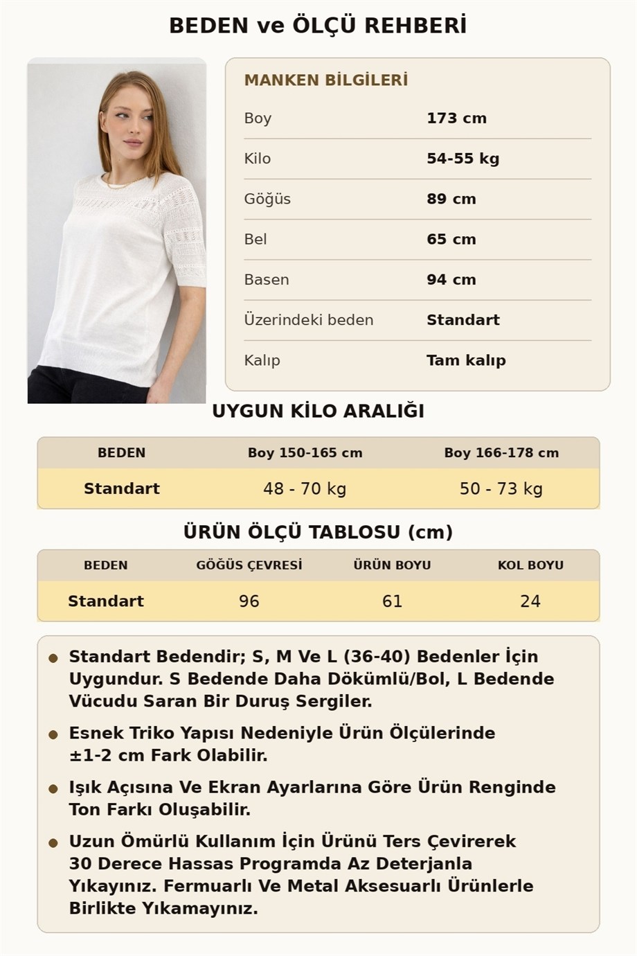 Kadın Bisiklet Yaka Ajurlu Kısa Kol Baharlık Bluz 1701 Ekru