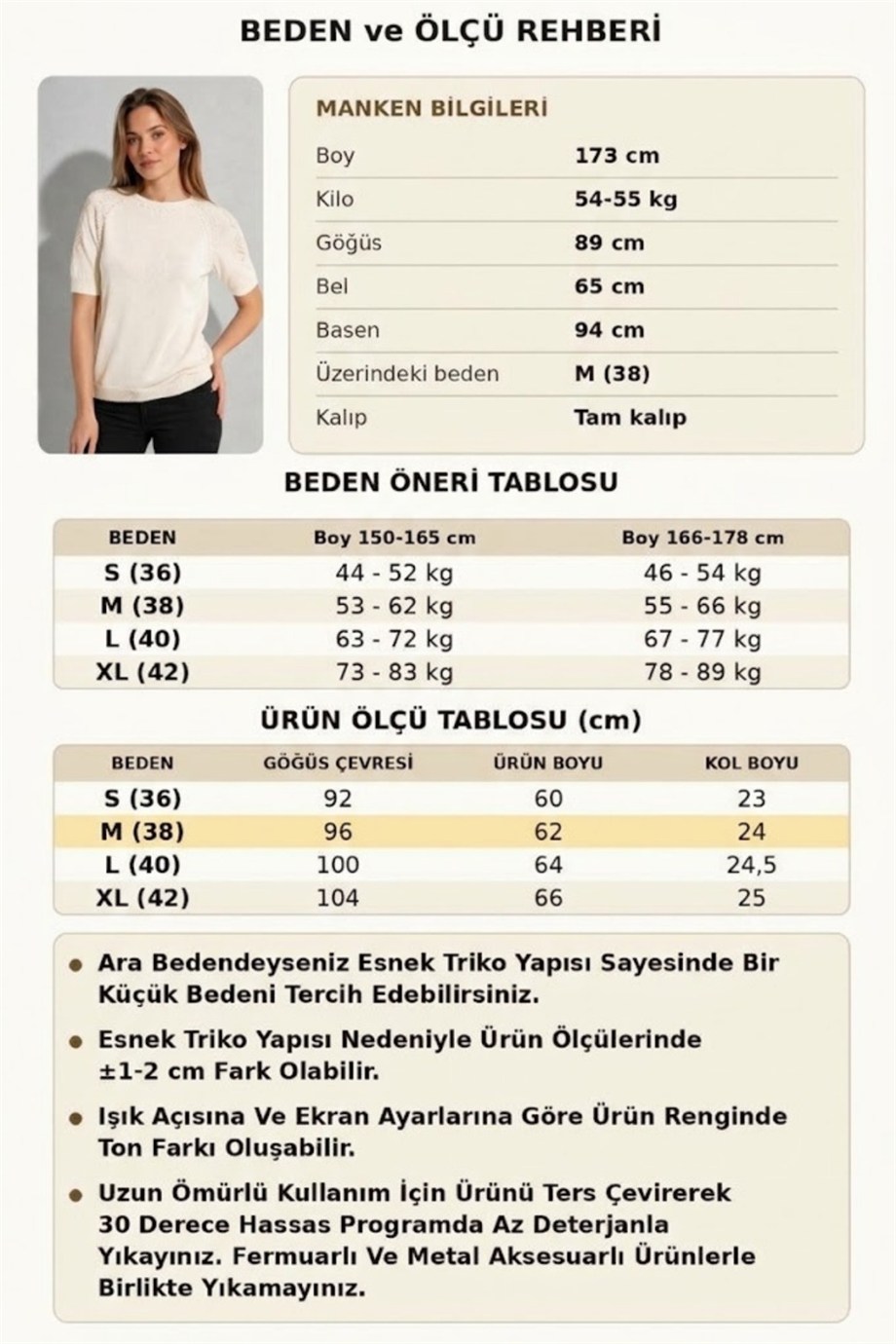 Kadın Bisiklet Yaka Kısa Kollu Ajur Detaylı Triko Bluz 1550 Ekru