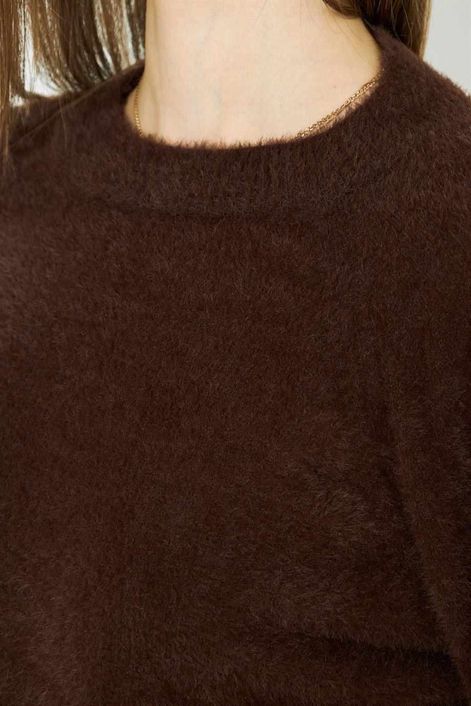 Kadın Bisiklet Yaka Yumoş Oversize Triko Kazak 241205