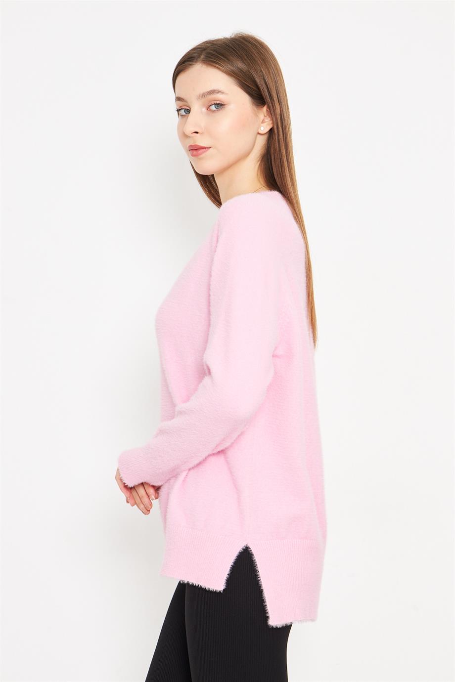 Kadın Bisiklet Yaka Yumoş Oversize Triko Kazak 241205