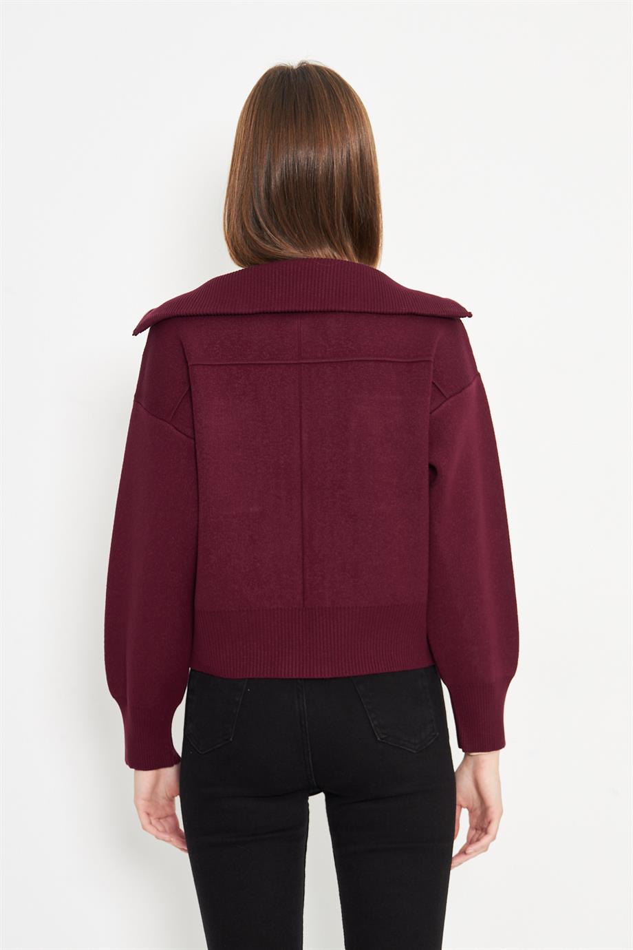 Kadın Çelik Örgü Fermuarlı Triko Mont Kadın Mont 4309