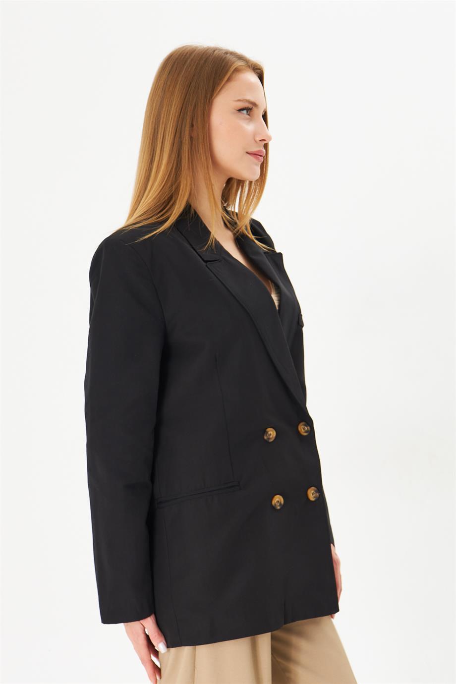 Kadın Düğmeli Oversize Blazer Ceket  2025-T0103