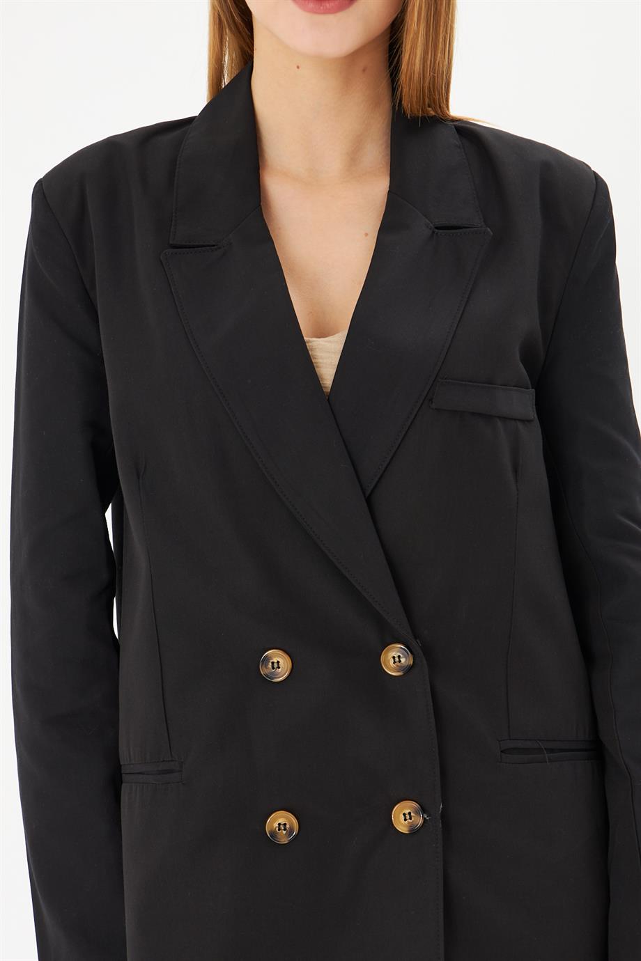 Kadın Düğmeli Oversize Blazer Ceket  2025-T0103