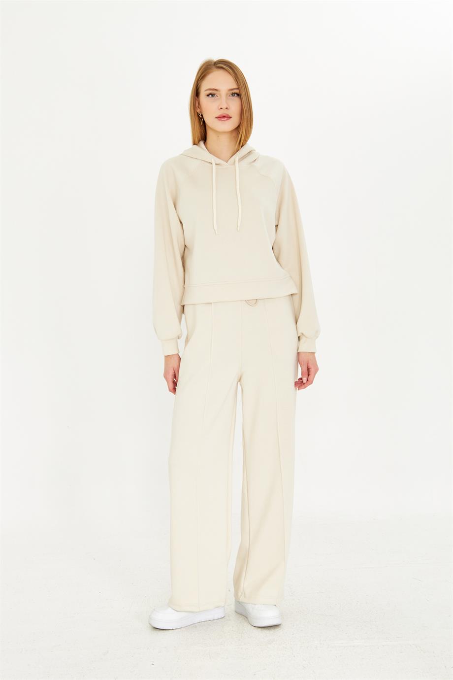 Kadın Modal Kumaş Kapşonlu Eşofman Takımı 5030