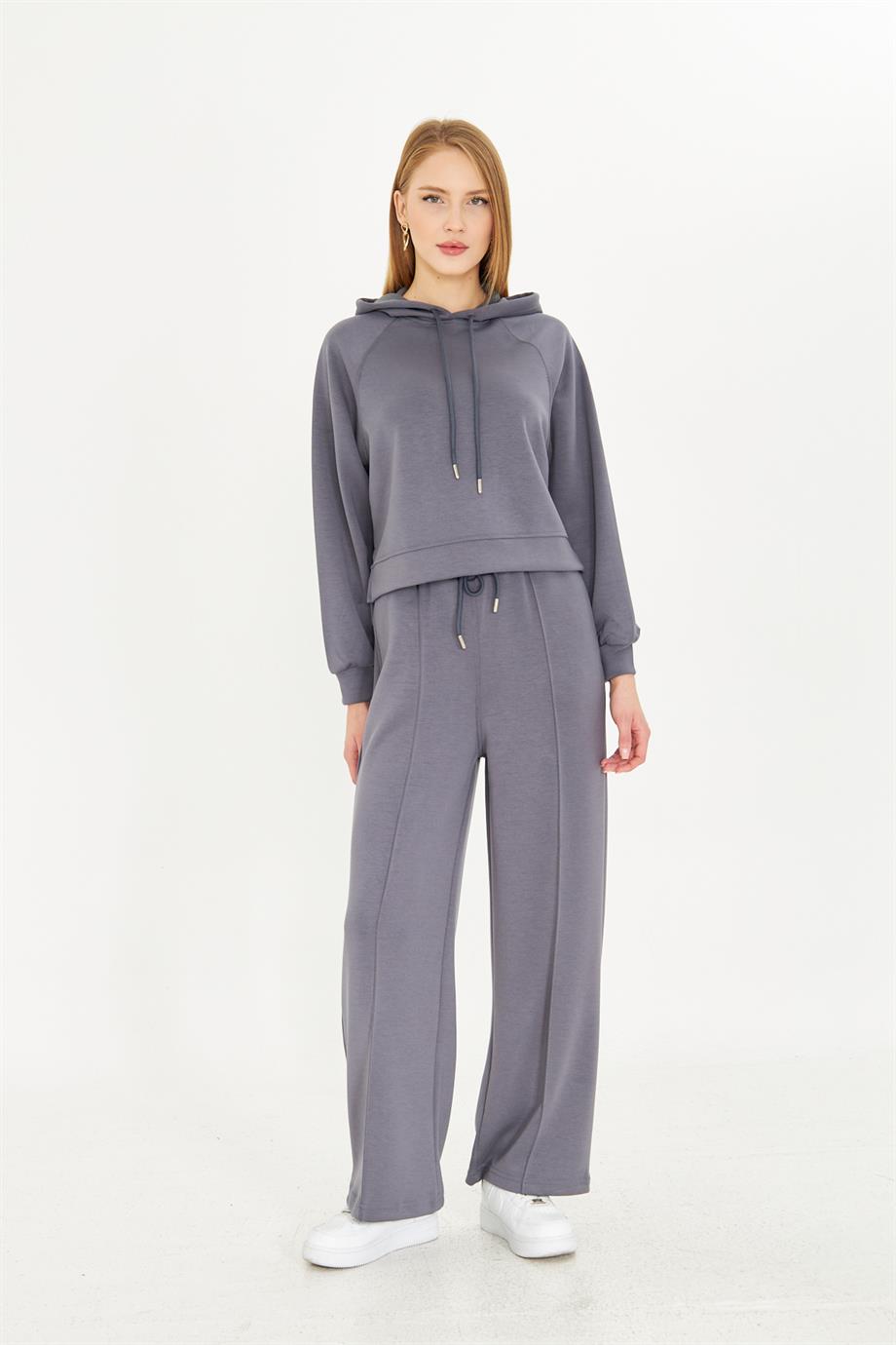 Kadın Modal Kumaş Kapşonlu Eşofman Takımı 5030