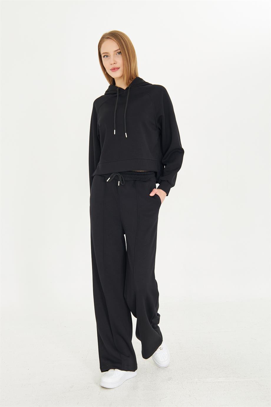 Kadın Modal Kumaş Kapşonlu Eşofman Takımı 5030