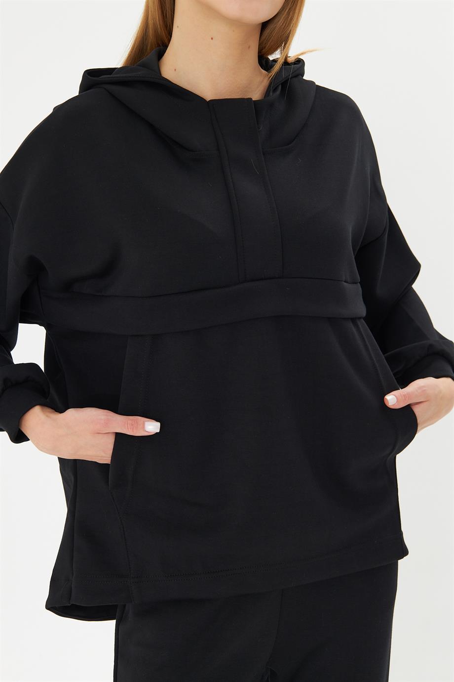 Kadın Oversize Kapşonlu Alt Üst Eşofman Takımı 12807