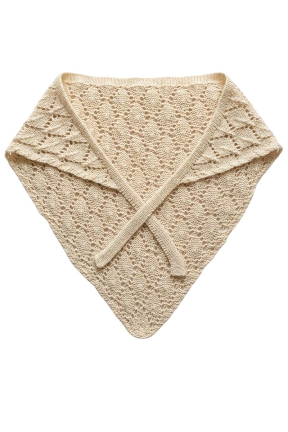 Kadın Pamuklu Yumuşak Dokulu Delikli Triko Bandana 7011 Bej