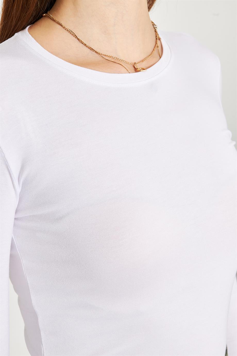 Kadın  Parmak  Detaylı  Bisiklet   Yaka  Likralı  Body  199