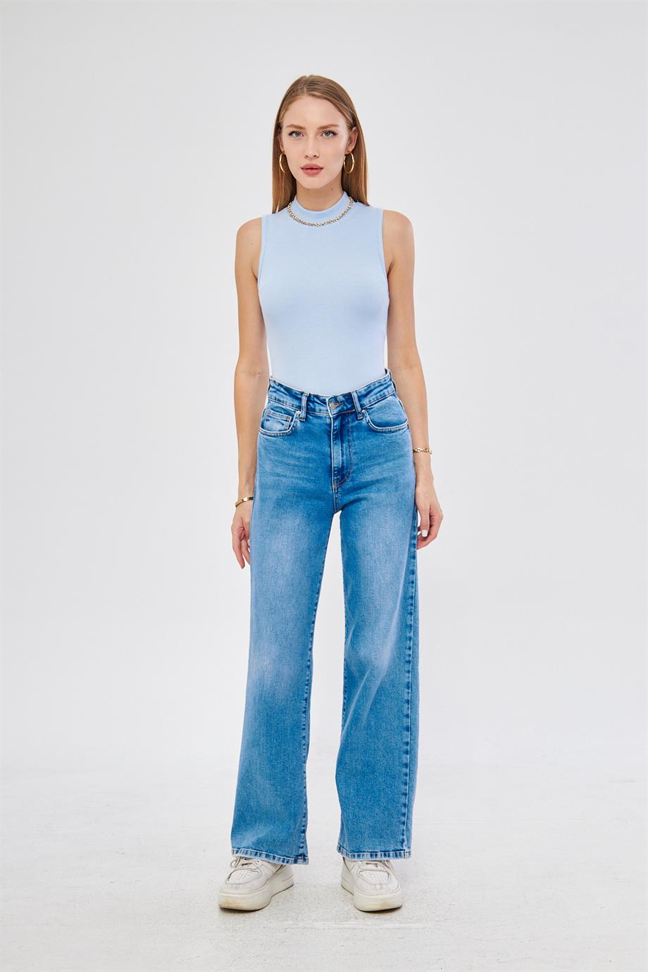 Kadın Sıfır Kol Fitilli Badi Coton Body 6027