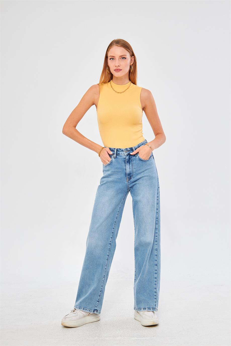 Kadın Sıfır Kol Fitilli Badi Coton Body 6027