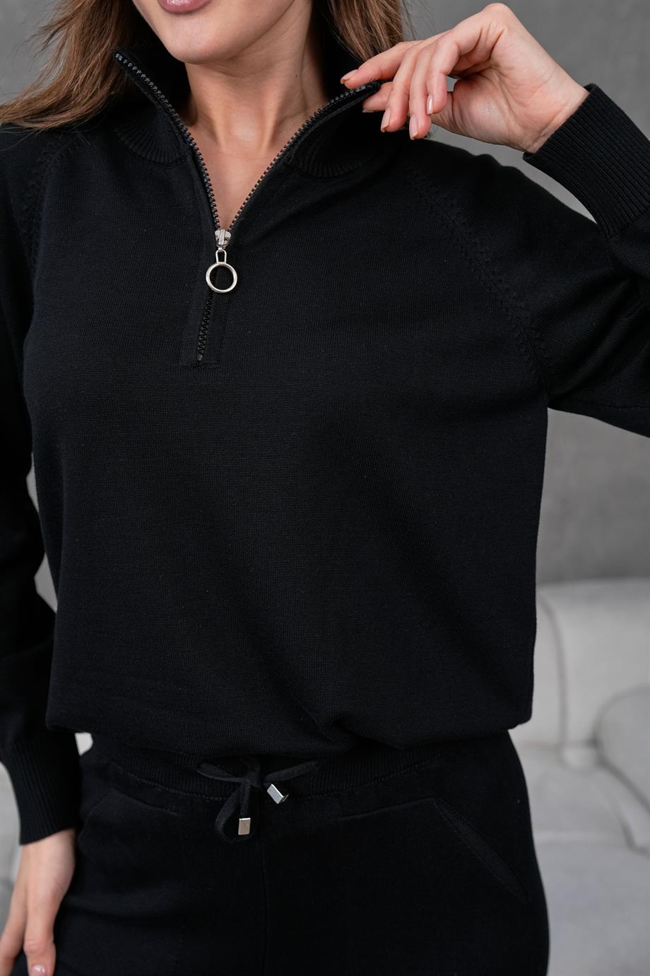 Kadın Triko Fermuarlı Alt Üst Eşofman Takımı 1559