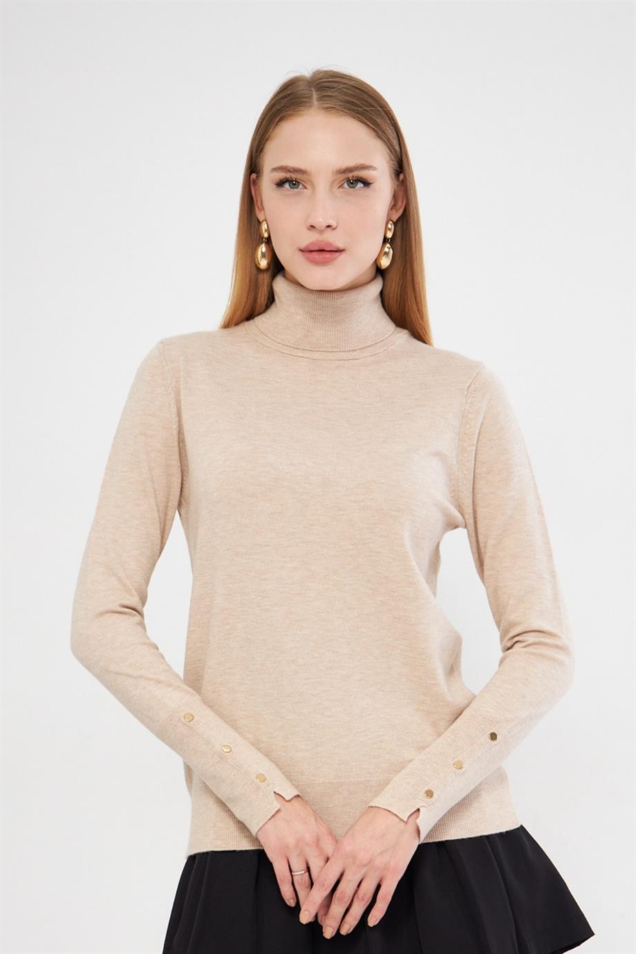 Kolu Çıtçıtlı Balıkçı Yaka Kazak 1050