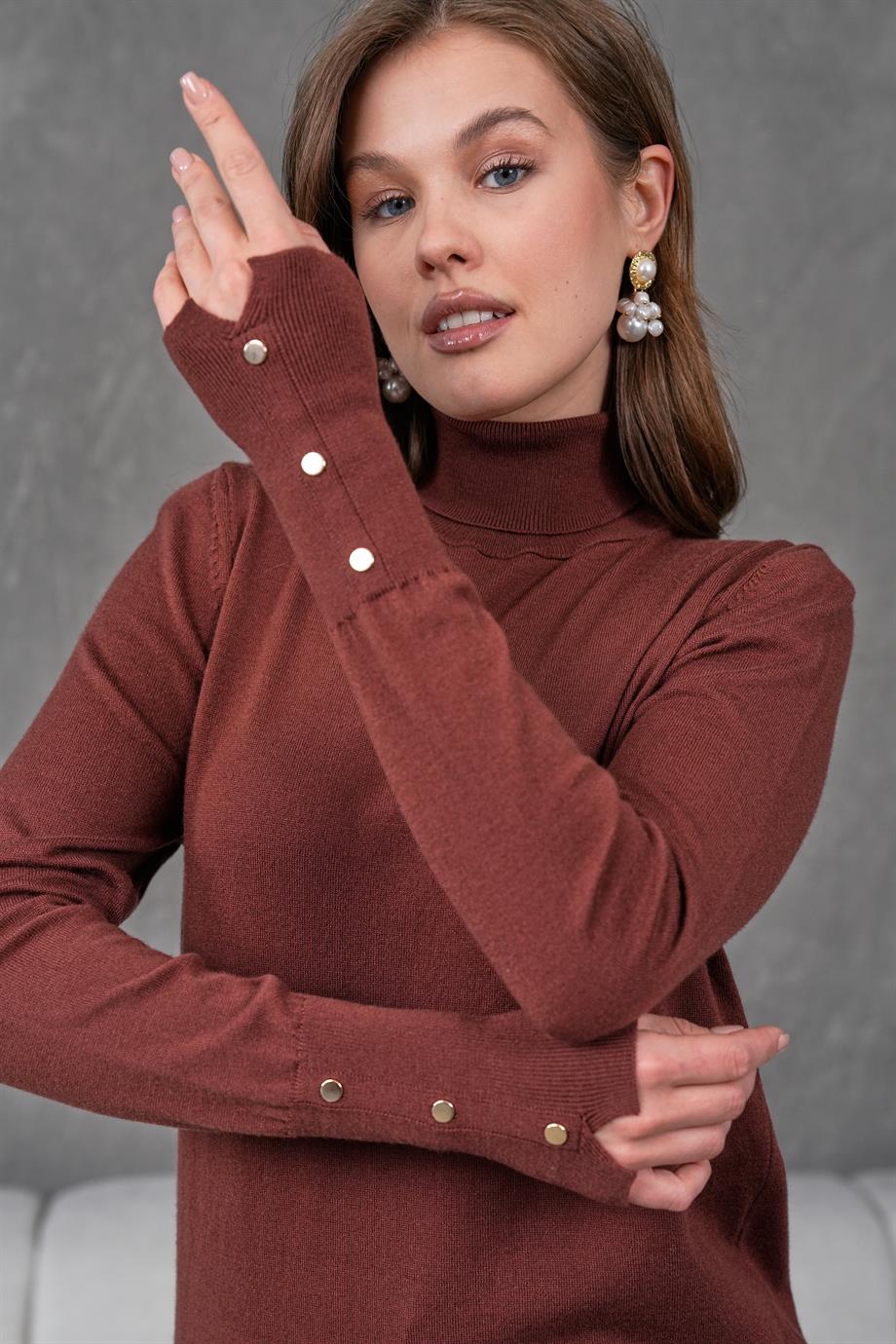 Kolu Çıtçıtlı Balıkçı Yaka Kazak 1050