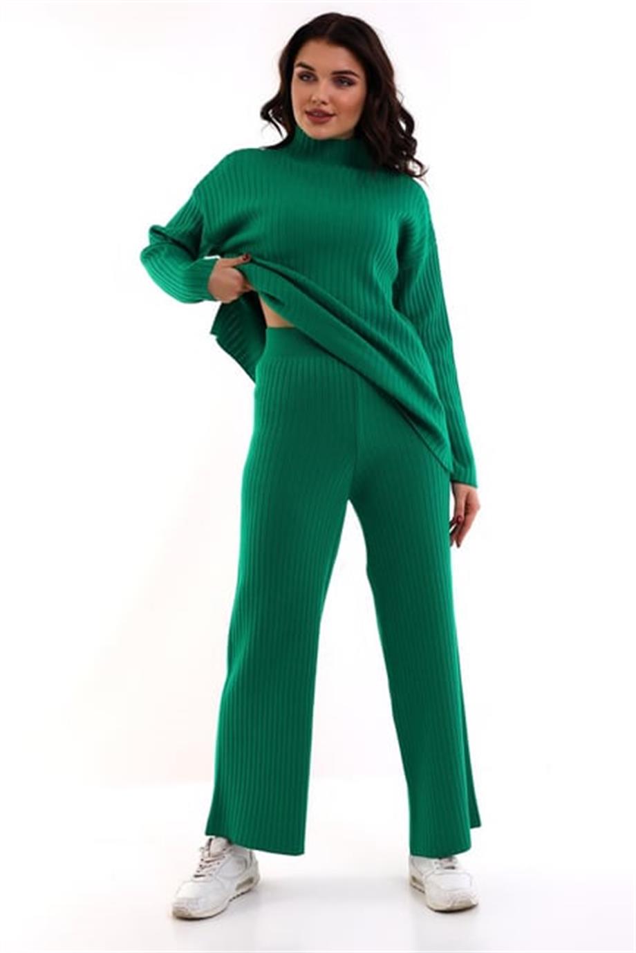 Oversize Fitilli Alt Üst Triko Takım 6308